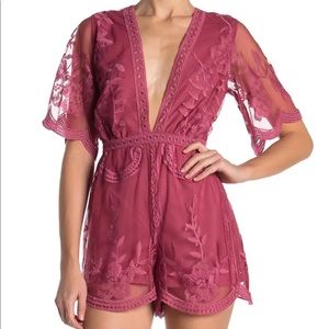 Pink Lace Romper